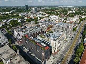 Aerial view of the Macherei in Munich