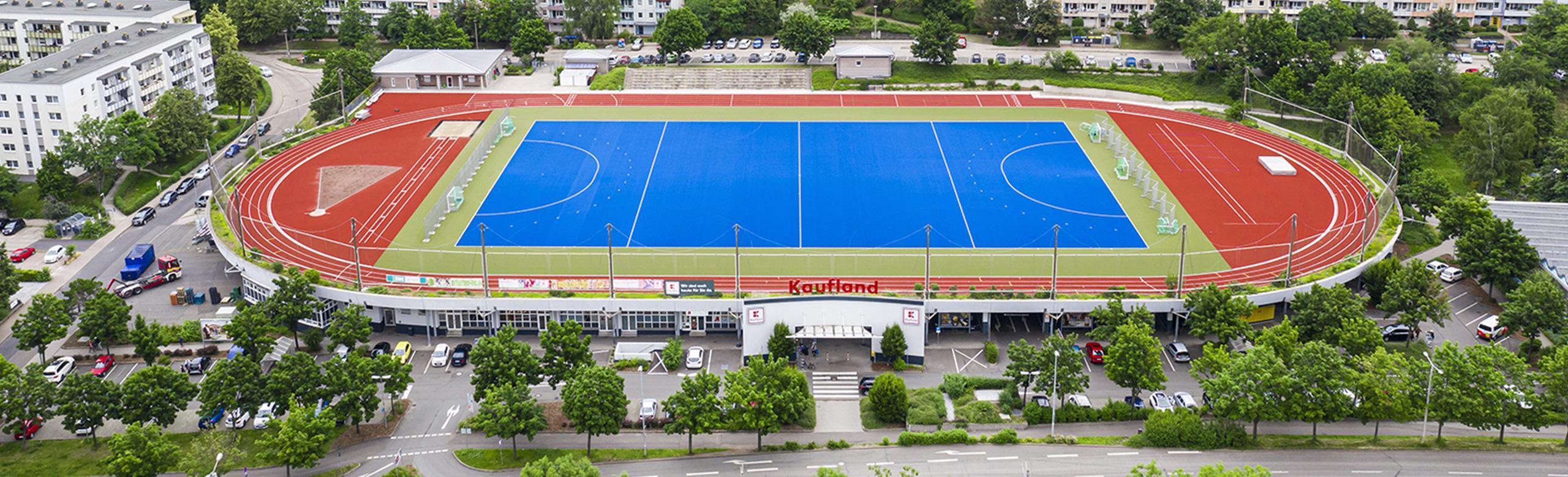 REGUPOL running track on the roof of a Kaufland in Erfurt